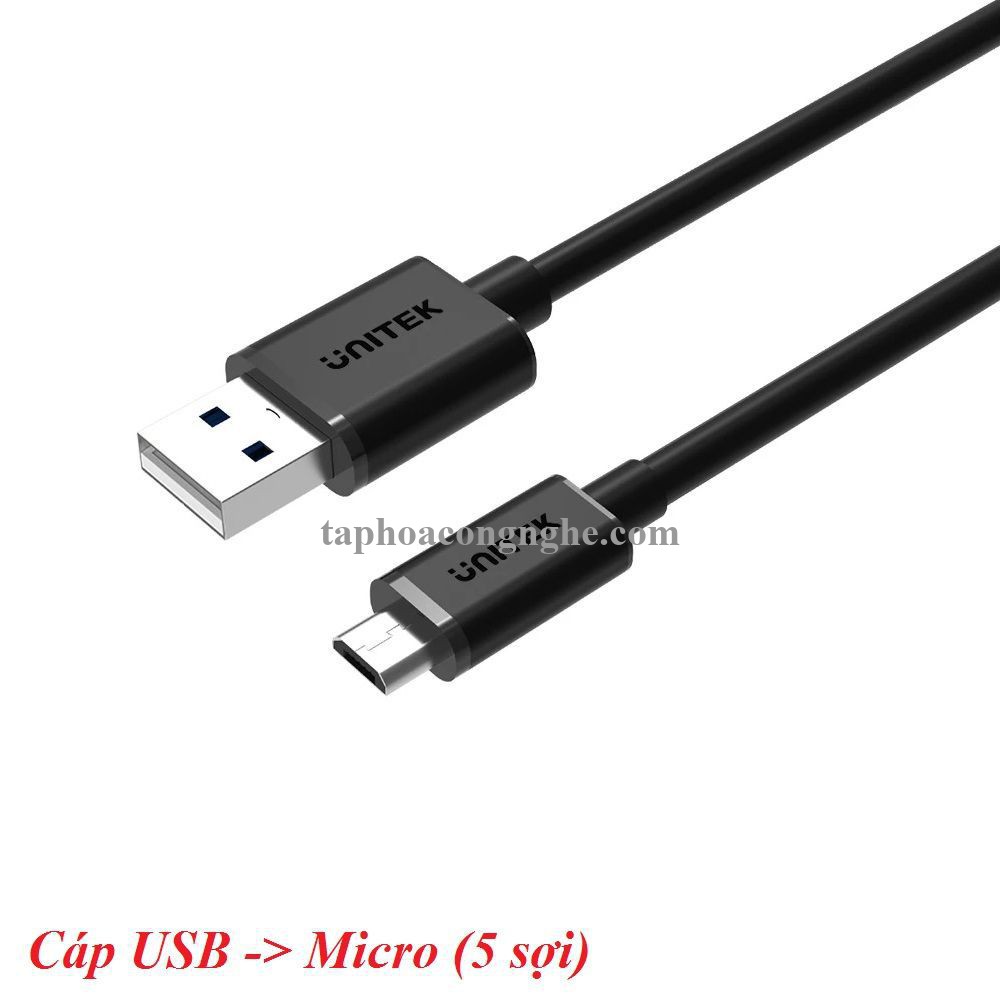 Unitek 29458 Y-C4007BK 2.0 0.3M + 0.2M Cáp Usb sang Micro USB ( 5 Sợi) 30029458